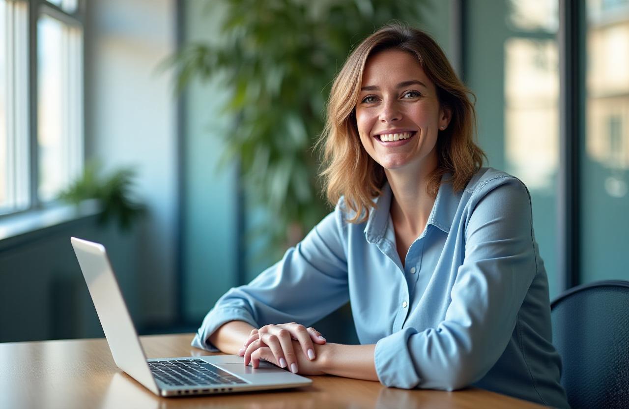 Un coach professionista che sorride durante una sessione di orientamento per colloquio di lavoro